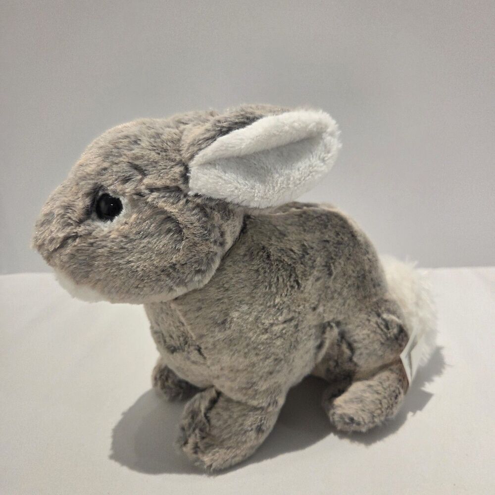 Melissa & Doug Brambles Bunny Rabbit Gray Stuffed Animal Realistic Plush 8"